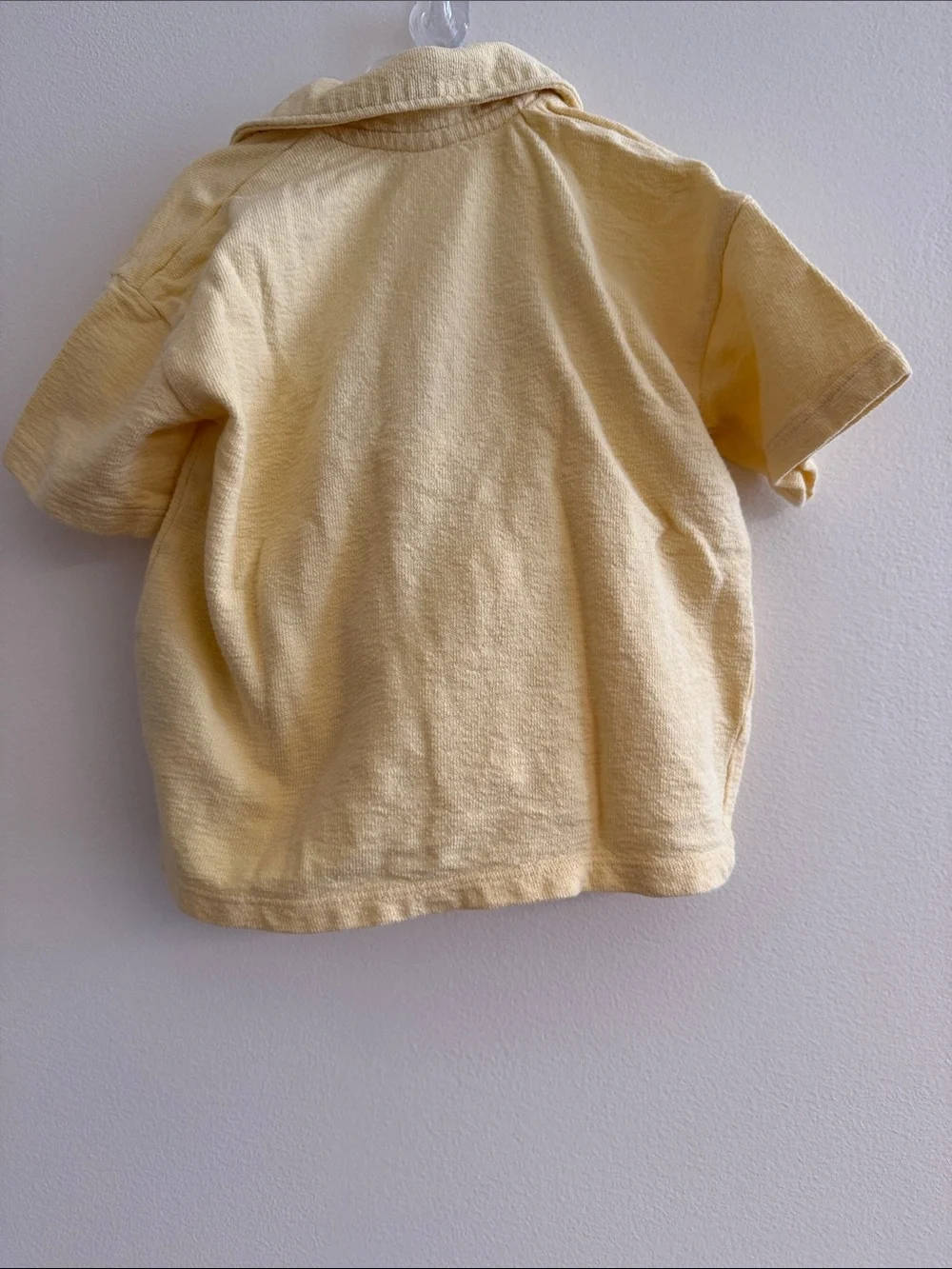 H&M Pale Yellow Terry Two-Piece Set with Orange Dino Patch